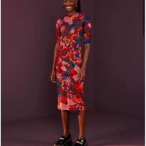 NWT FARM Rio Vibrant Floral Maxi Dress - Red, Blue, Pink